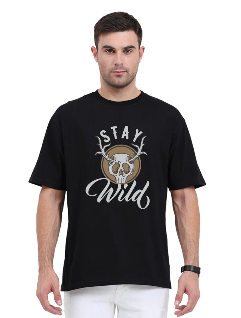 Stay Wild Men Black Tshirt