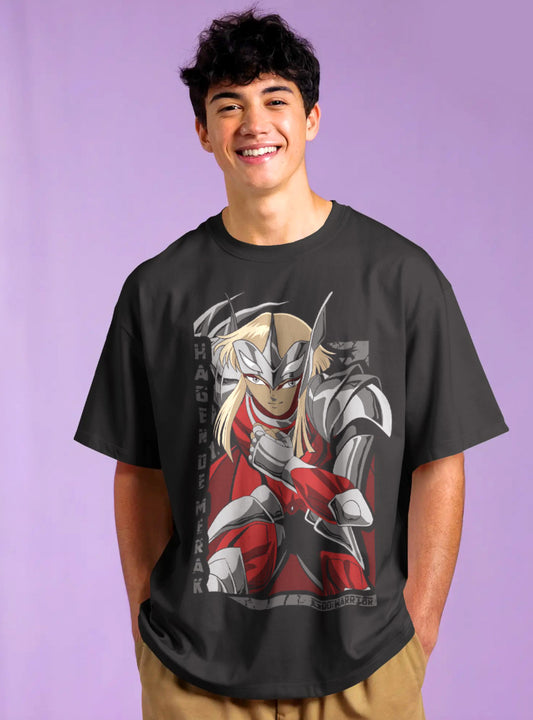 Hagen Merak Printed Drop-Shoulder Sleeves Relaxed T-Shirt