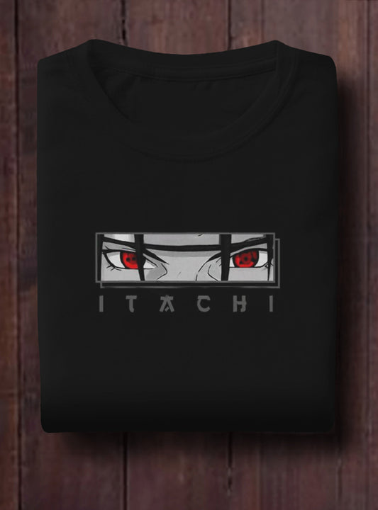 Itachi Drop-Shoulder Sleeves Relaxed Fil Black T-Shirt