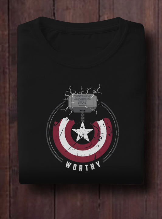 Thor Drop-Shoulder Sleeves Relaxed Fil Black T-Shirt