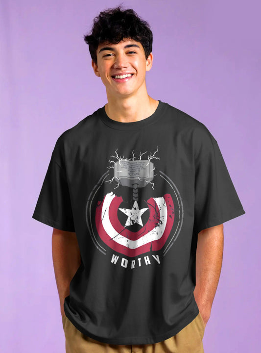 Thor Drop-Shoulder Sleeves Relaxed Fil Black T-Shirt