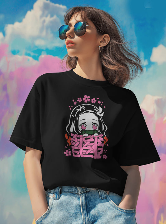 Women Cute Girl Printed Regular Fit T-Shirt