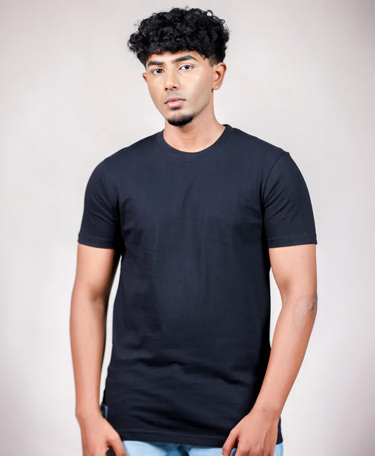Sinker 100% Cotton Plain black Tshirt